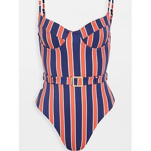 WeWoreWhat Danielle in Navy Ribbon Stripe, S